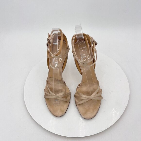 Valentino Garavani Women Size EU 36 US 6 Cream Leather Strappy Pump Heels - Picture 3 of 14